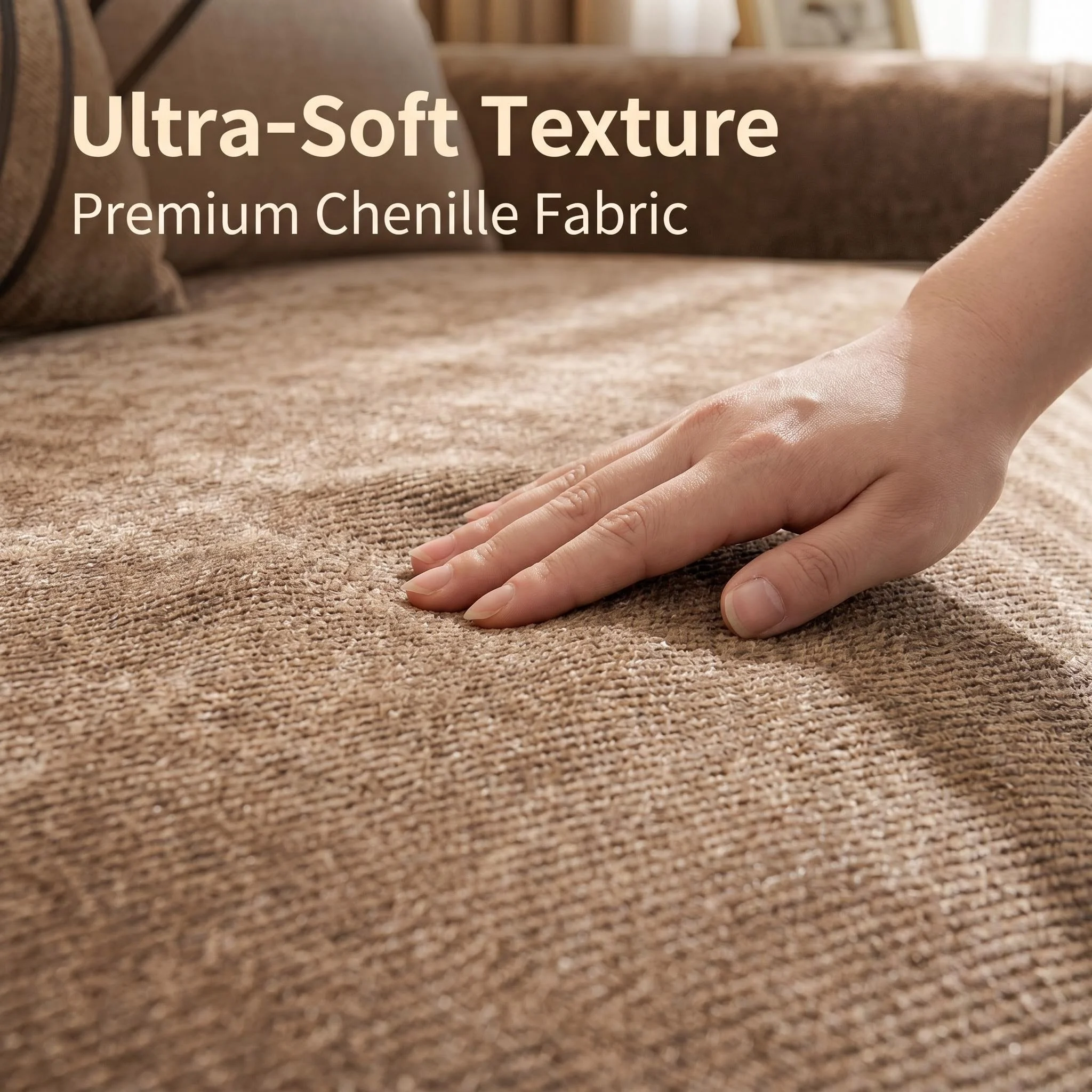Minimalism Twill Chenille Sofa Cover, Yarn Dyed Quality Couch Seat Cover for All Seasons Living Room Sofa Towel Pet Friendly