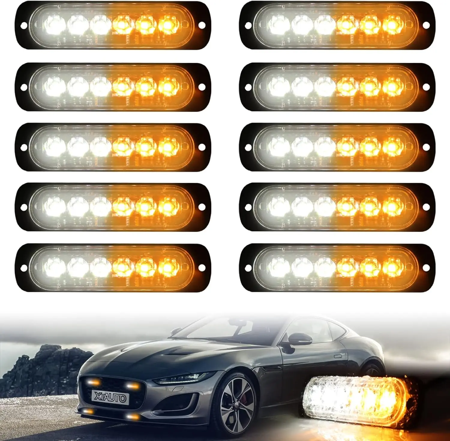 10 Uds. Luz intermitente de emergencia 6LED luz de advertencia estroboscópica para coches camiones 12V 24V estroboscopios indicador luces traseras