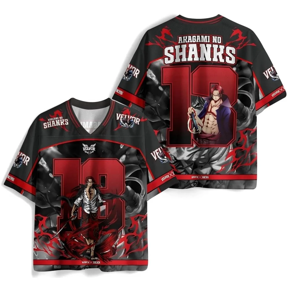 2026 One Piece Tony Chopper Amerikanischer Stil Jersey Mesh Atmungsaktives Unisex-Paar V-Ausschnitt Sport-Kurzarmshirt Familien-Set – Detail 9