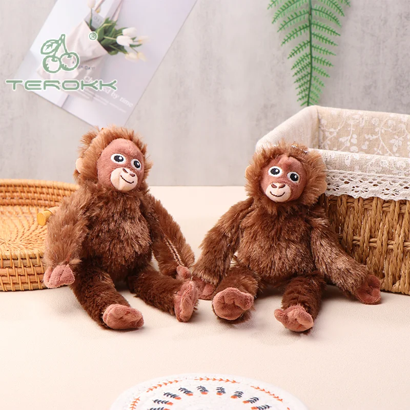 Cartoon Gorilla Plush Toy Chimpanzees Monkey Pendant Soft Stuffed Doll Keychain Backpack Car Bag Key Ring Decor Kid Gift