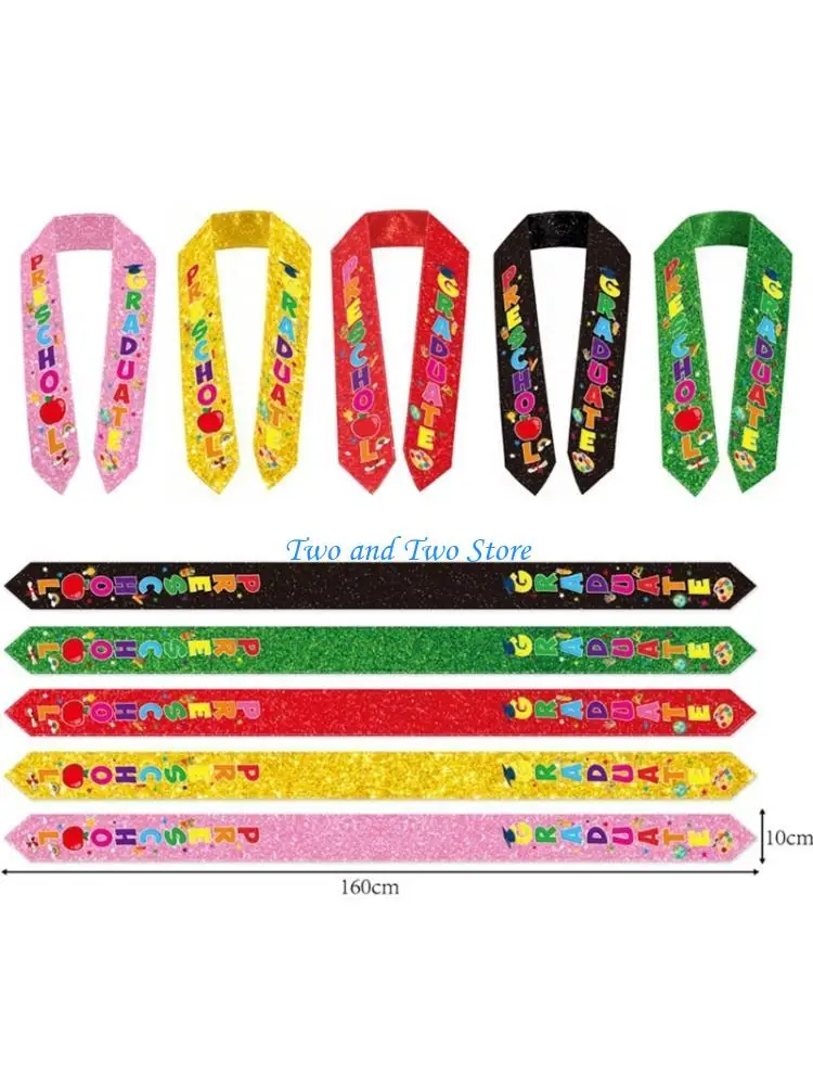HX6F Elegant Graduation Stole Graduation Sash For Kids With Preschool Graduate Text