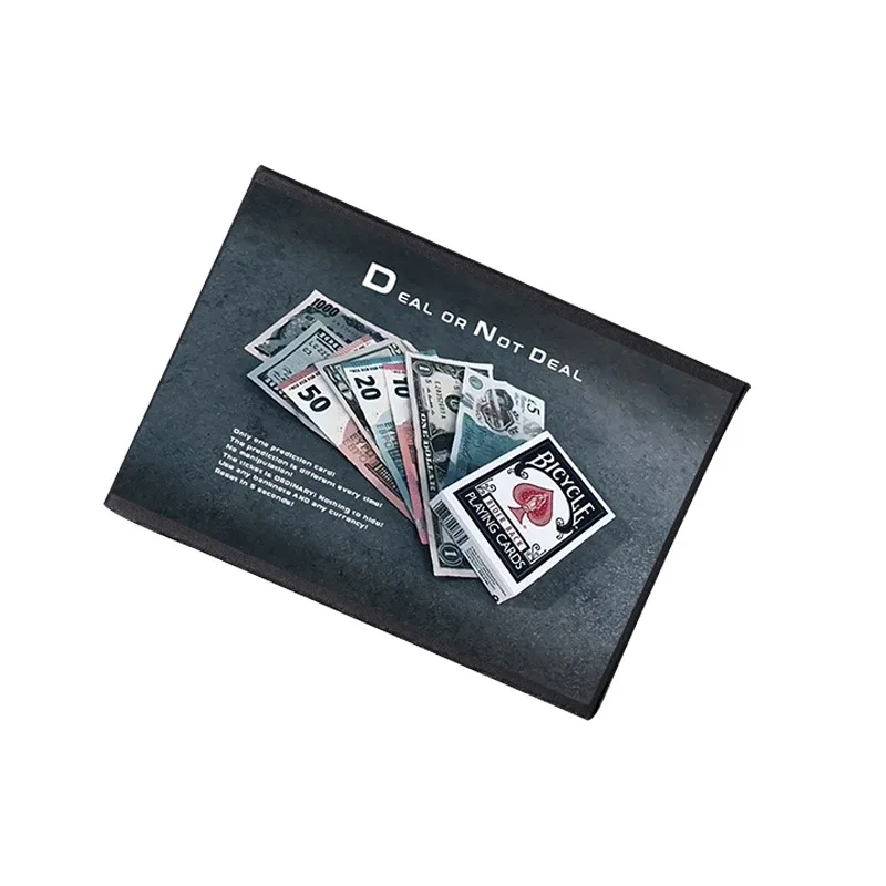 Deal Ornot Deal Card Magic Tircks Thriller Bet One Shot Poker previsione psichica Trio Close up Shocking Magic Props