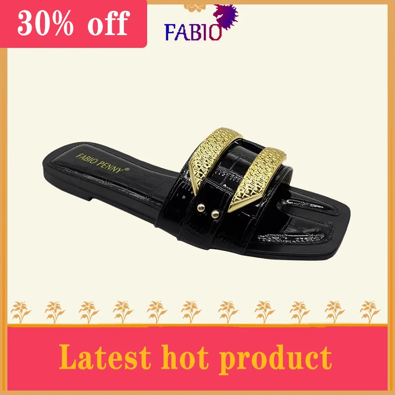 FABIO women\'s slippers women\'s sandals summer flat bottomed Beach Flip Flops casual shoes