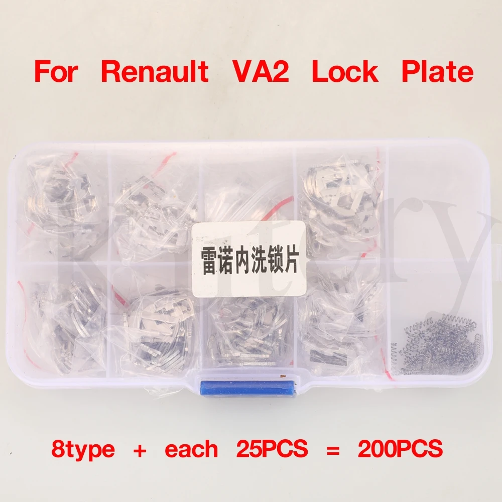 

jingyuqin 200Pcs Car Lock Plate For VA2 Car Lock Repair Accessories Car Lock Reed For Renault Inner Auto Car 8 type each 25PCS