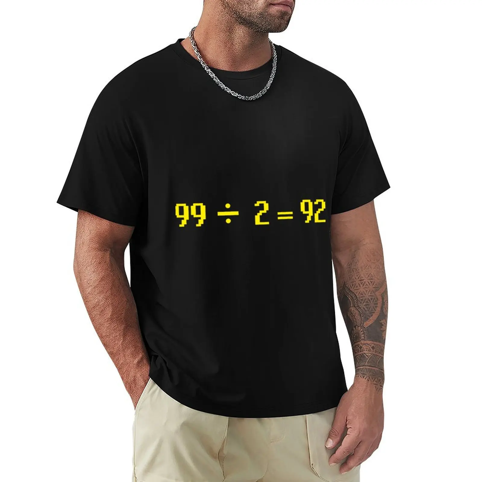 99 Divided by 2 equals 92 OSRS T-Shirt oversized graphic tee cute clothes quick-drying mens big and tall t shirts