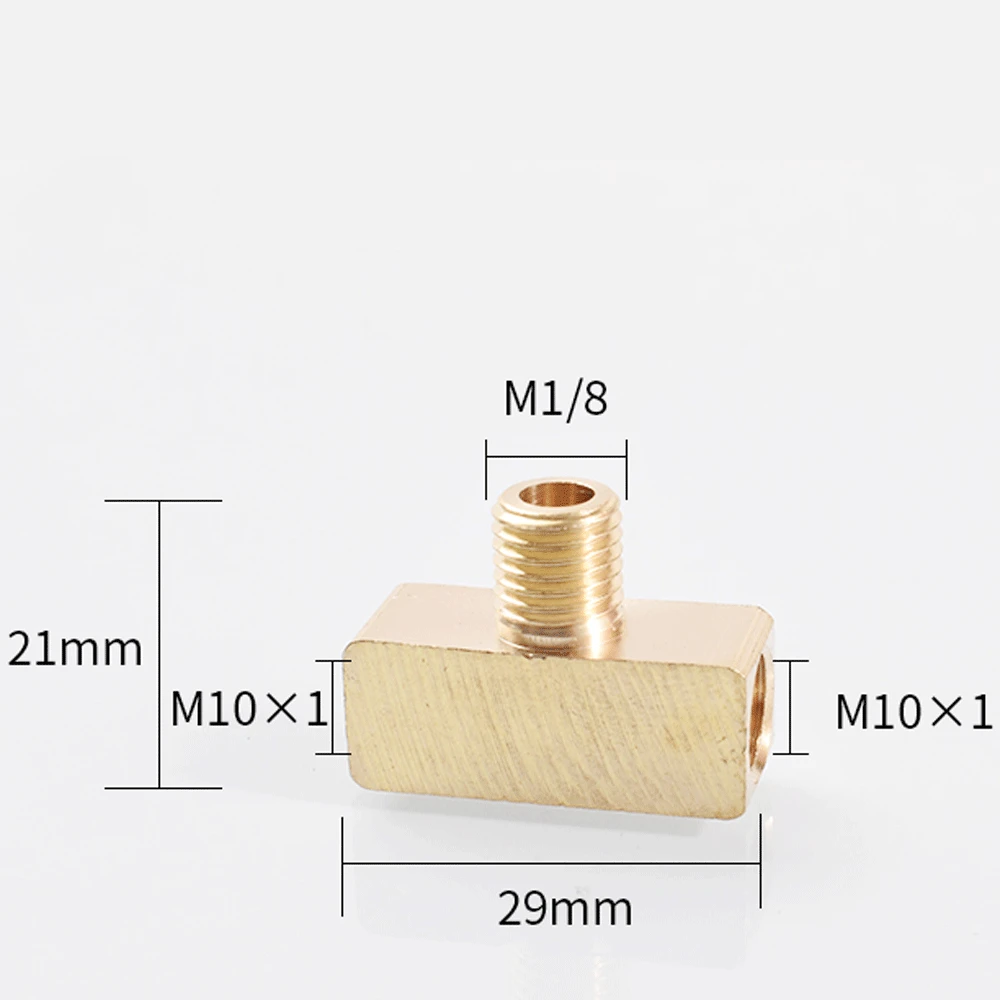 M8/10/12/14/16/18 metrische Stecker Buchse Messing T-Stück 3 Wege Rohr verschraubung Stecker Block Spiltter Wasser Gas Öl