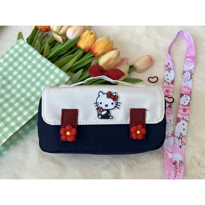 

Kawaii Sanrio Pen Bags Hello Kittys Accessories Cute Beauty Cartoon Anime Student Stationery Pouch Organizer Toys for Girls Gift