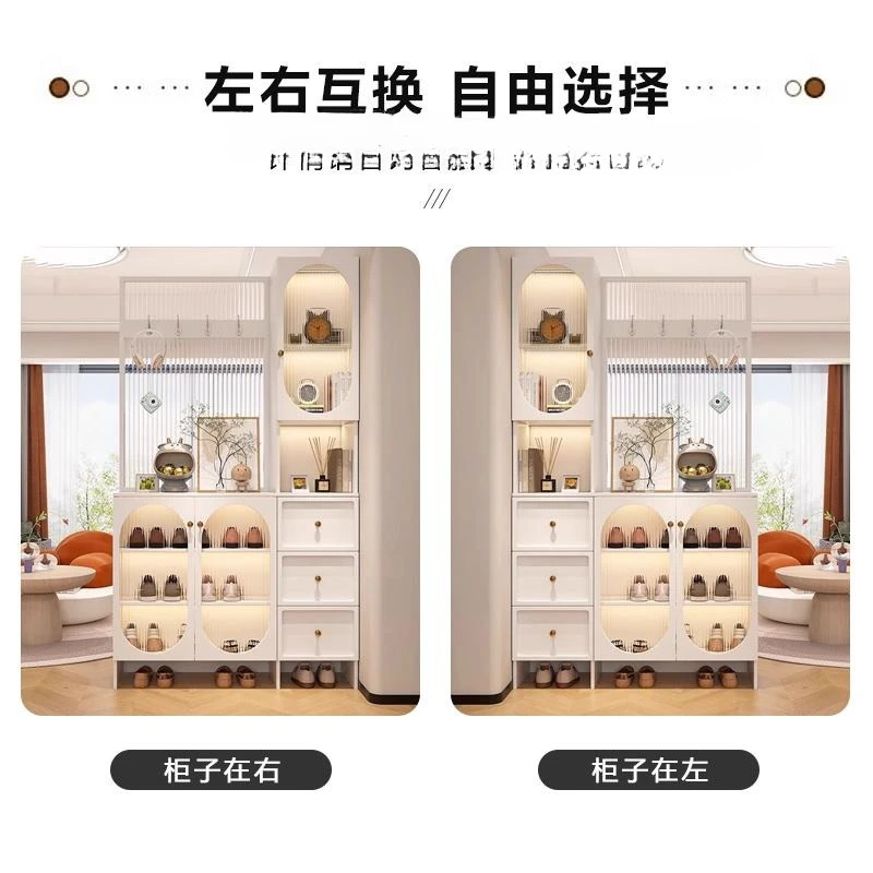 The light luxury entrance shoe cabinet is integrated, the cream style living room locker, and the room cabinet is facing