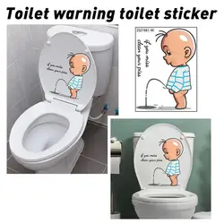 Cartoon Toilet sticker Child Urination PVC Warning Door Wall Removable Funny Bathroom Decal Waterproof DIY WC Self Adhesive