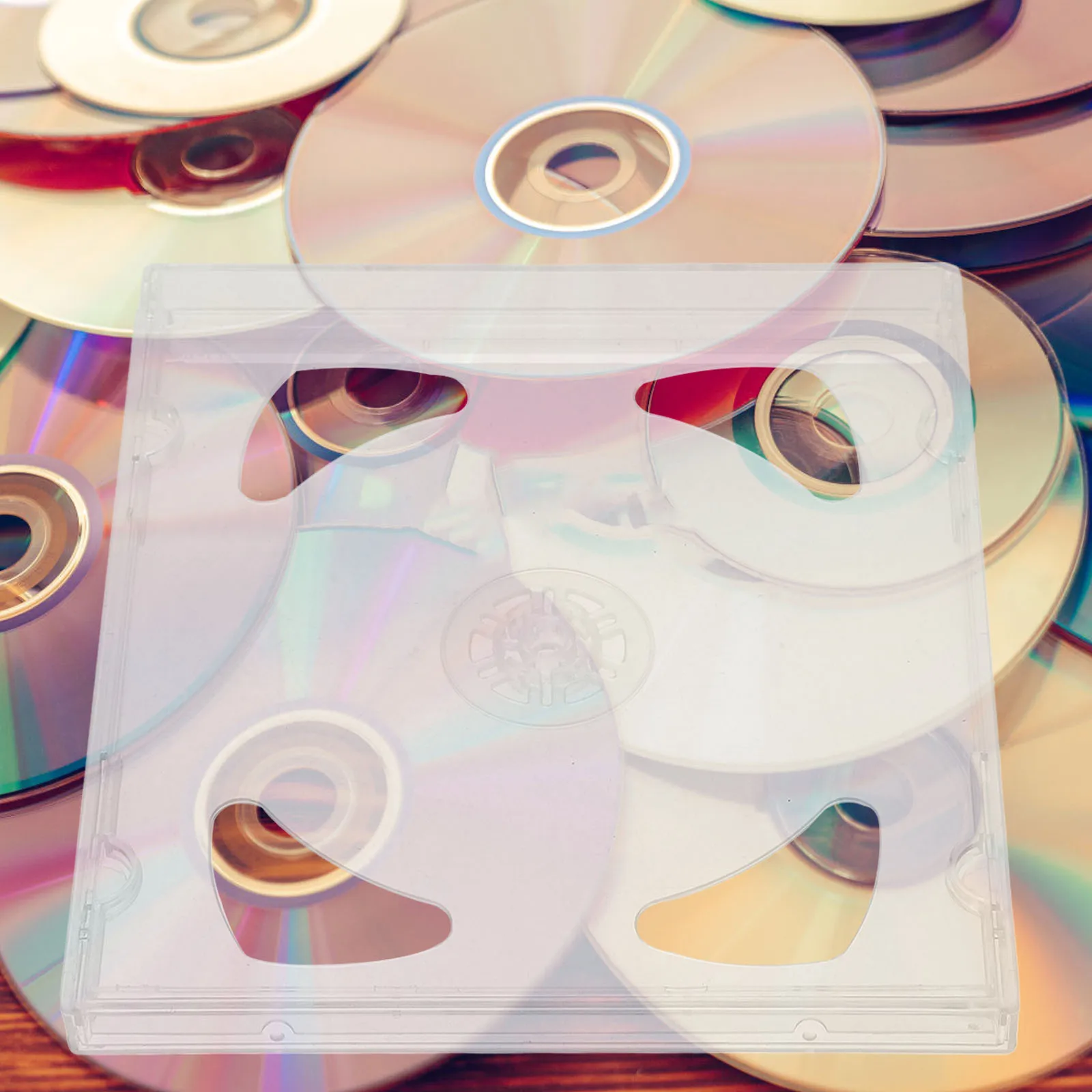 

6pcs CD Cases Clear Jewel Boxes for DVDs Display Home Office Use Transparent Holders Double Disc Protection Storage