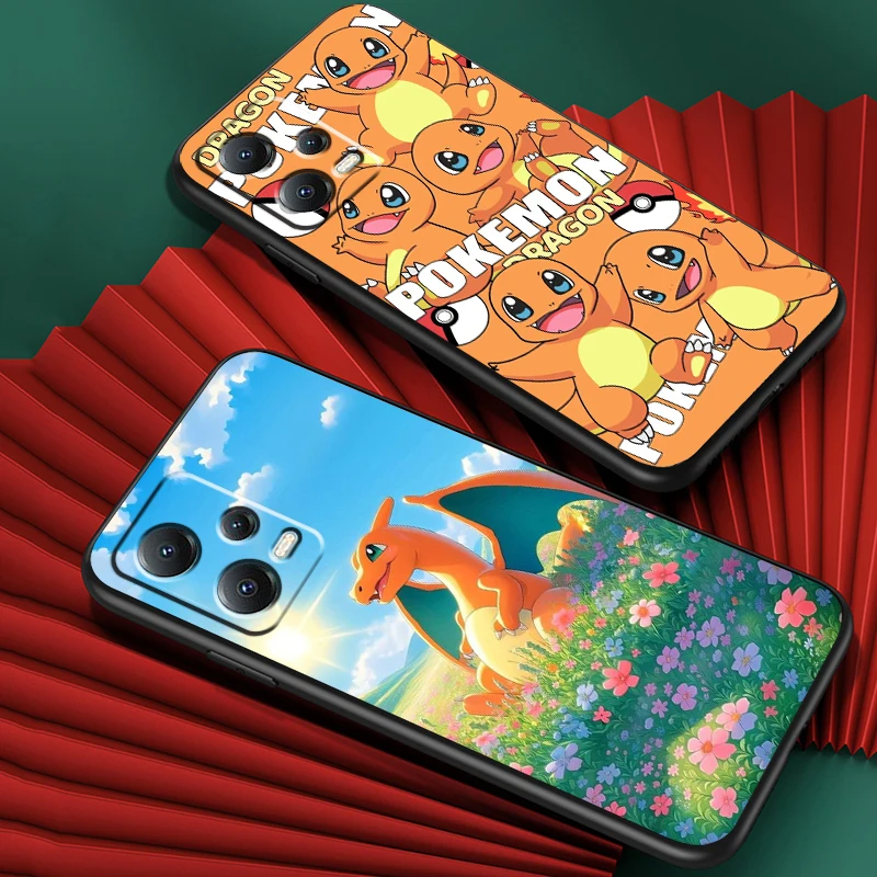 Pokemon Little Fire Dragon For Xiaomi Redmi Note 13 12R 12 12S Turbo 11 11T 11S 10 10S Pro Plus 5G Black Funda Phone Case