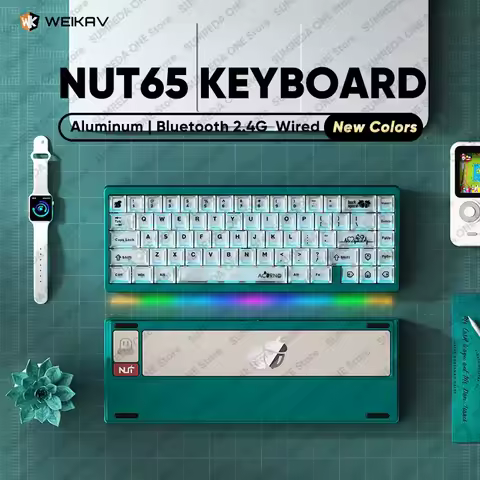 Lucky65 V2 Mechanical Keyboard 67Key Tri-mode FR4 Positioning Plate RGB Custom Aluminium Keyboard 65 Layou Gaming Keyboard