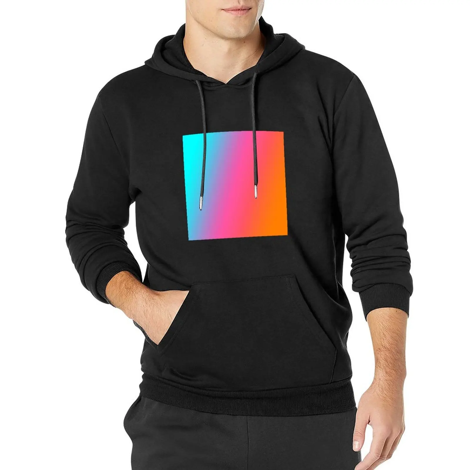 OMBRE| GRADIENT DESIGN BRIGHT BLUE- PINK- ORANGE Pullover Hoodie men clothing aesthetic clothing pullover