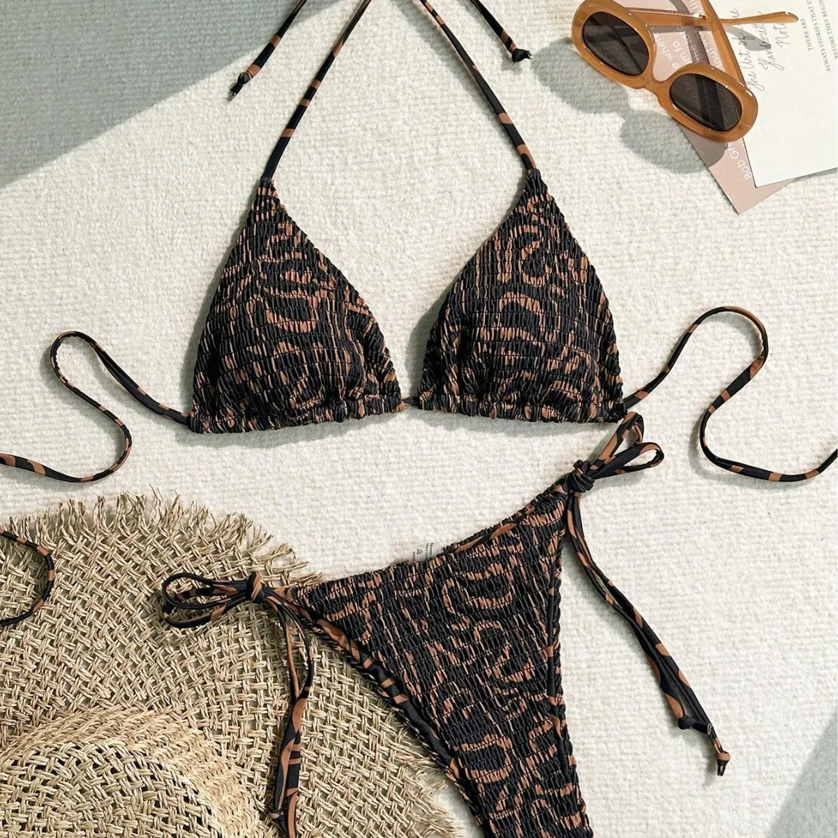 

2025 Women's Printed Hornet Sling Sexy Bikini Sub-Spread Hot Spring Swimsuit