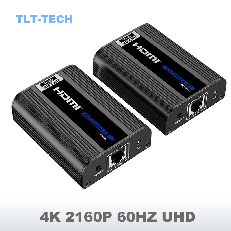 LCN6672 4K HDMI 2,0 Extender Bis zu 60m Über Kabel Cat6 / Cat6a / Cat7 HDMI 2,0 Metall gehäuse Kompatibel mit 4K 2160p 60Hz UHD,