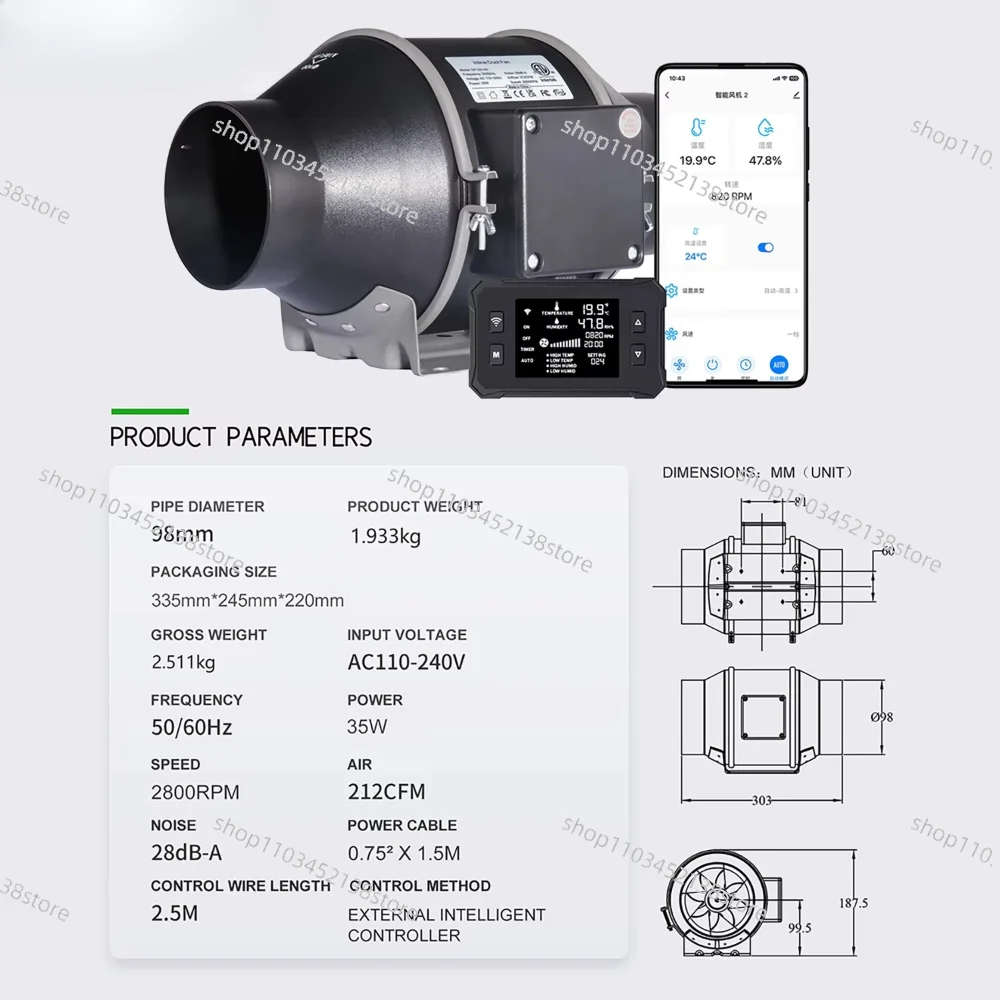 4 Inch Smart Inline Duct Fan w - đánh giá và giá Carbon Filter Inline