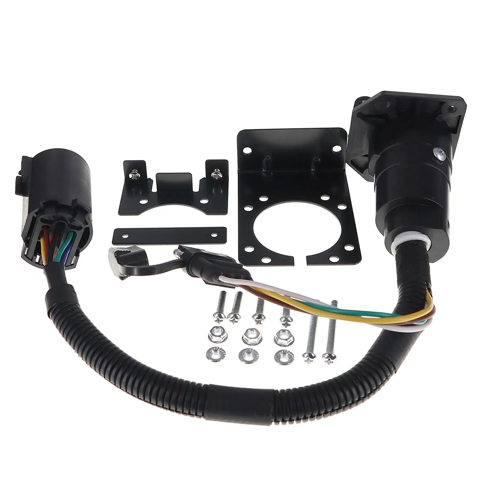 

Адаптер проводки прицепа, стандартные 4-контактные розетки США и 7-контактная вилка с монтажным кронштейном для подключения задних фонарей, стоп-сигналов