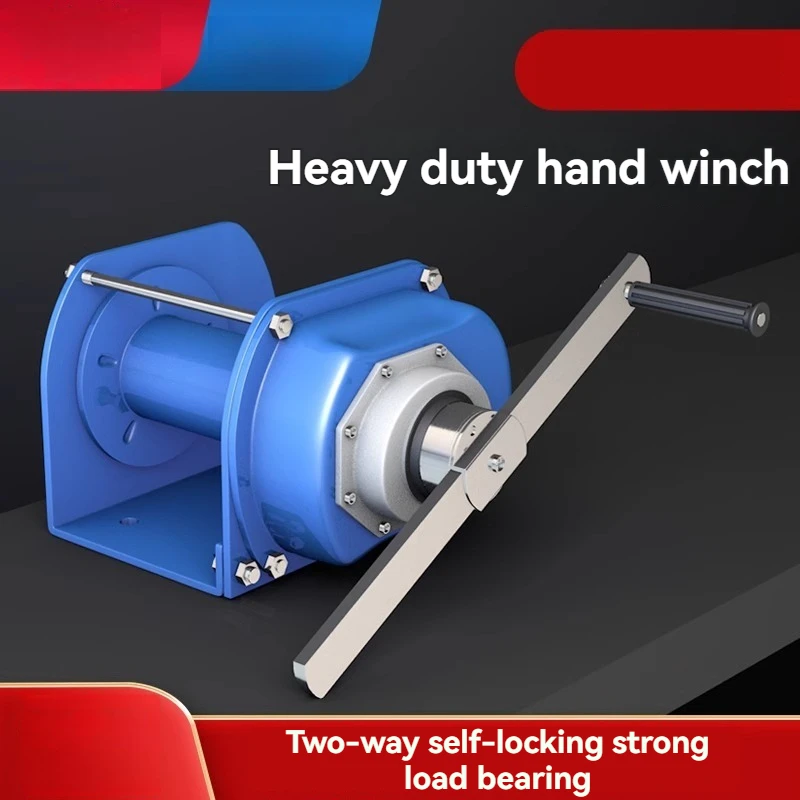 

0.5T Hand Cranked Winch, Bidirectional Self-locking Heavy-duty Winch Small Hoist, Wire Rope Winch, Self-locking Traction Machine