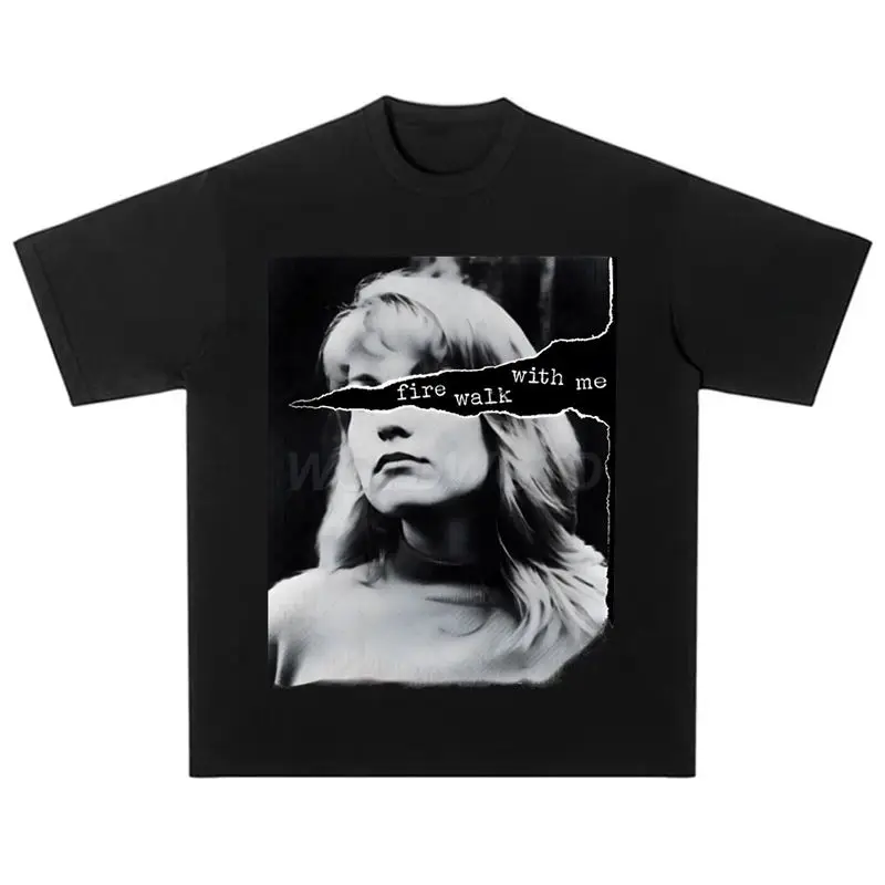 

New American Oversized Printed Pure Cotton Black Top Short-sleeved Street Fashion T-shirt From Europe and America