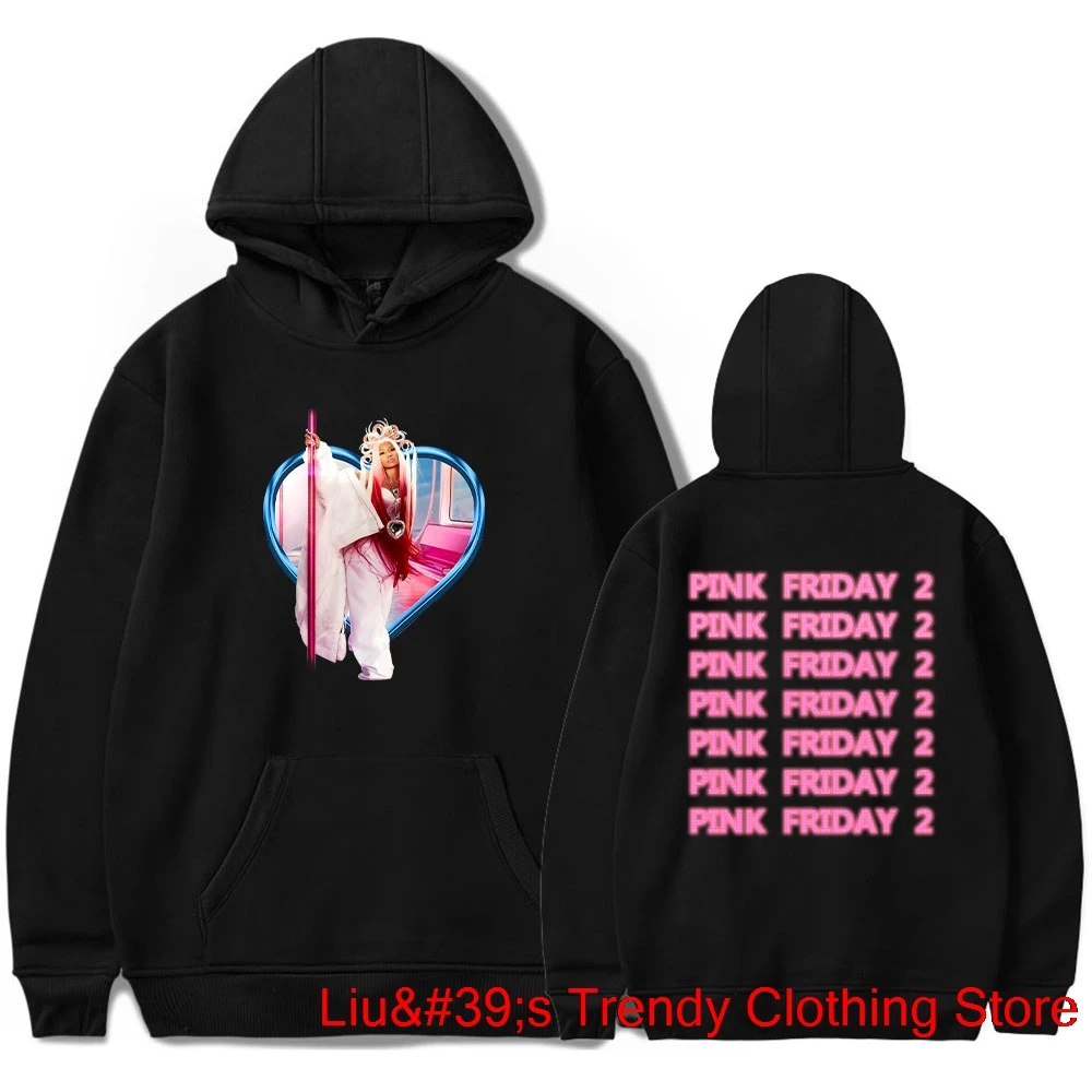 

Nicki Minaj Heart Frame Hoodies Pink Friday 2 Album Merch Sweatshirts Women/Man Fashion Casual Streetwear Top