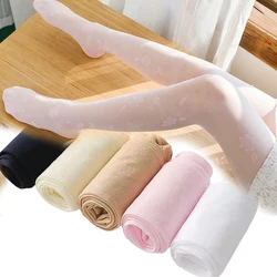 2025 New Summer Kids Girls Tights 3-15Y Transparent Flowers Floral Jacquard Pattern Pantyhose Children Stockings for Baby Girls