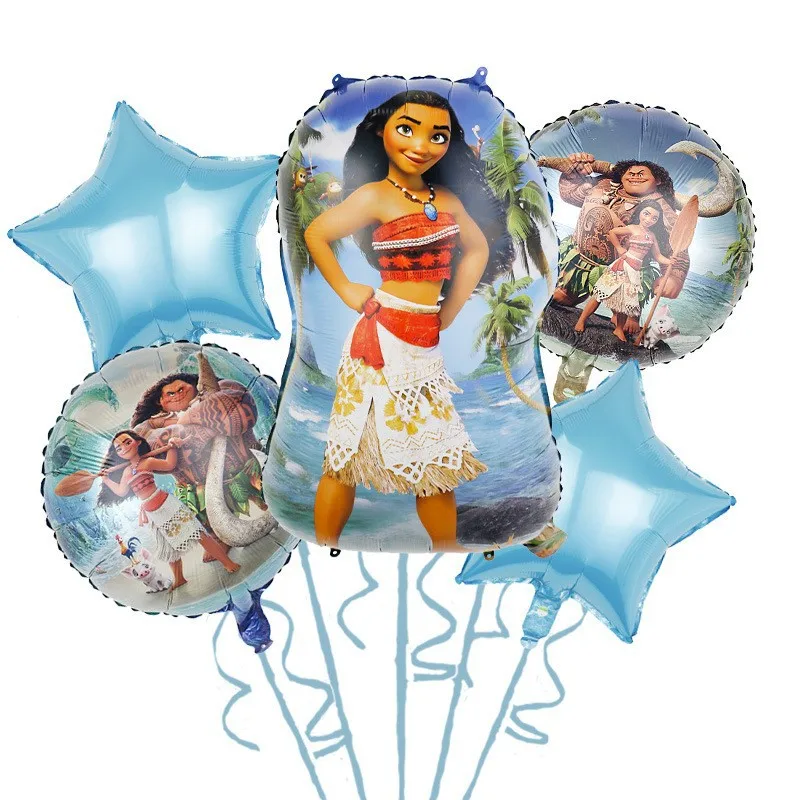 Disney Cartoon Animation Double Sided Moana Sea Wonderland 18-inch Children\'s Birthday Holiday Party Decoration Balloon Set