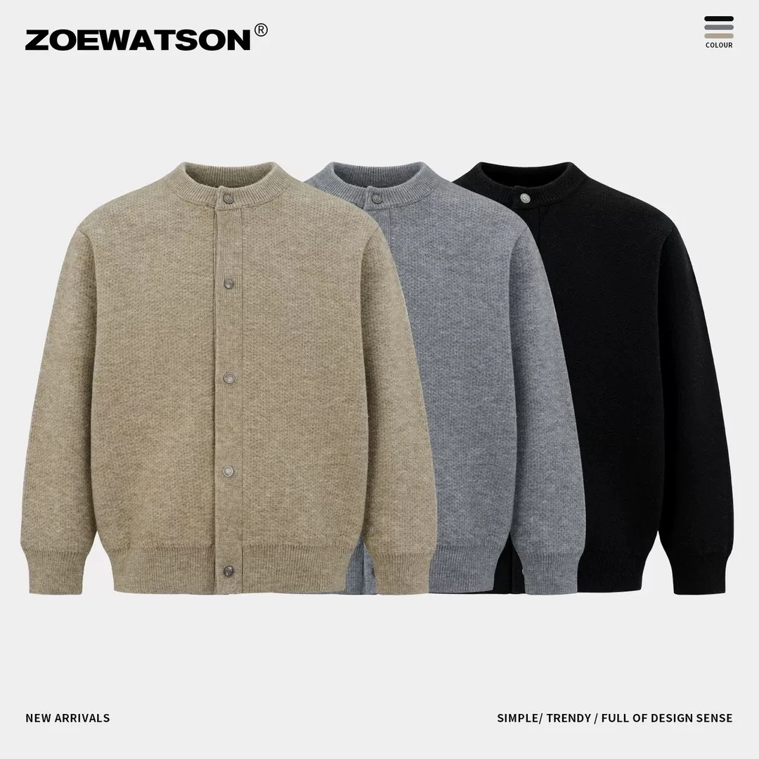 High-Quality Fashionable Men's round Neck Cardigan Sweater Spring Autumn Youthful Old Money Style Autumn Winter Men's Jacket