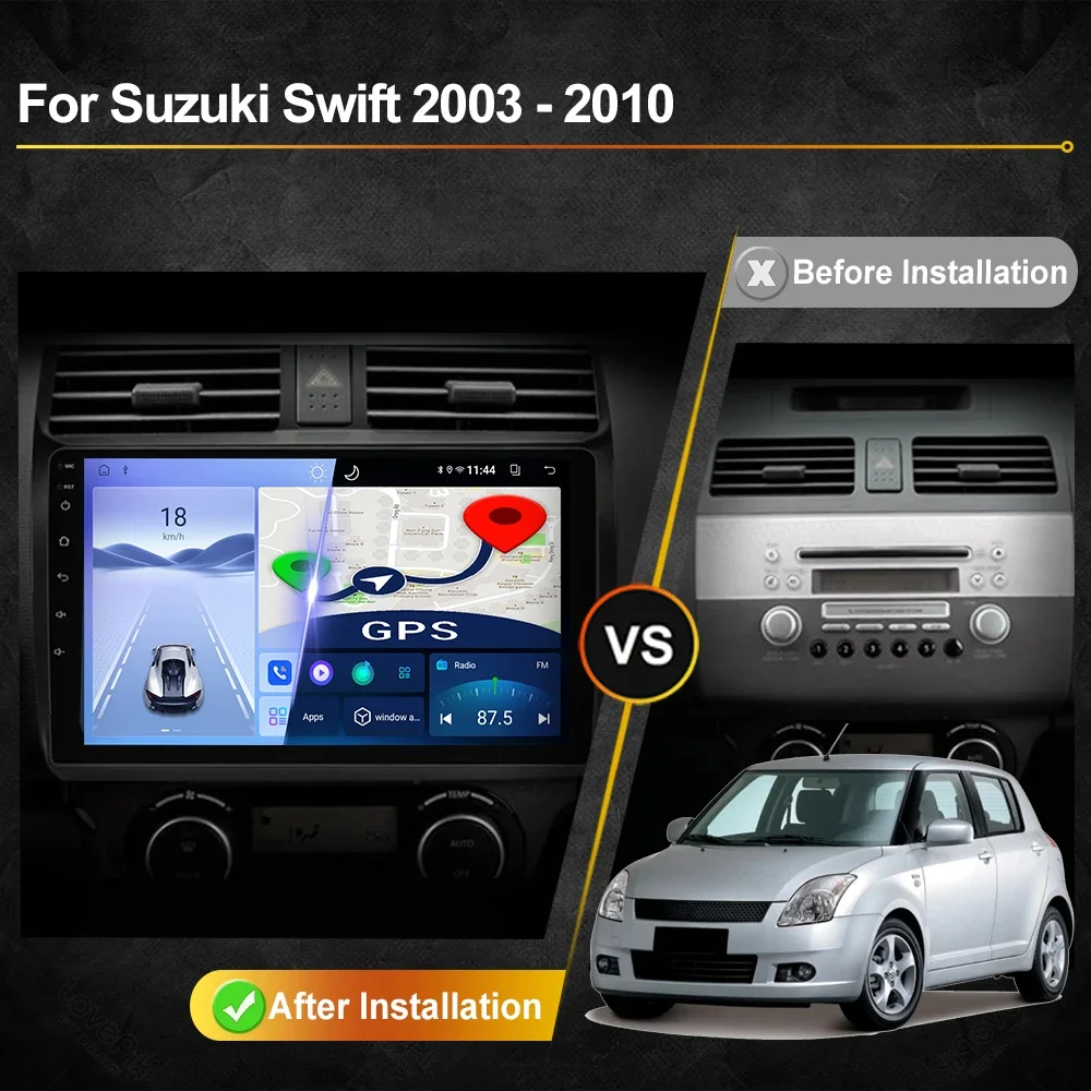 For Suzuki Swift 2003 - 2010 Android Car Radio Automotive Multimidia Player GPS Navigation Carplay Touch Screen Auto Stereo WIFI