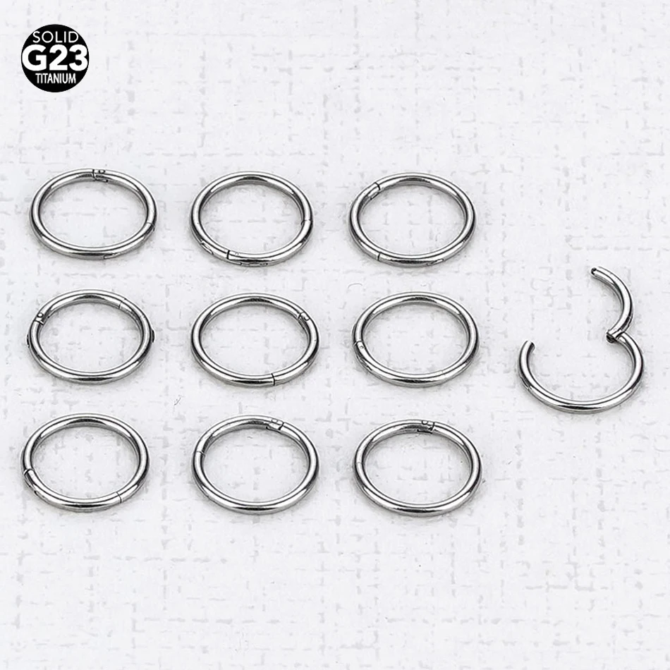 2Pcs/lot G23 Titanium Thin Fake Nose Ring Septum Helix Nostril Piercing Labret Lip Fake Piercing Cartilage Fake Earrings Hoop