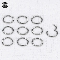 2Pcs/lot G23 Titanium Thin Fake Nose Ring Septum Helix Nostril Piercing Labret Lip Fake Piercing Cartilage Fake Earrings Hoop