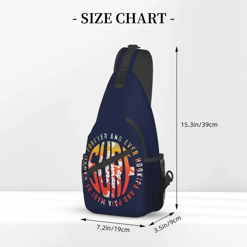 Mochila de ombro crossbody para homens Engraçado Surf, Cotações de surf, Sling Chest Bag, Viagem, Caminhadas Daypack, personalizado