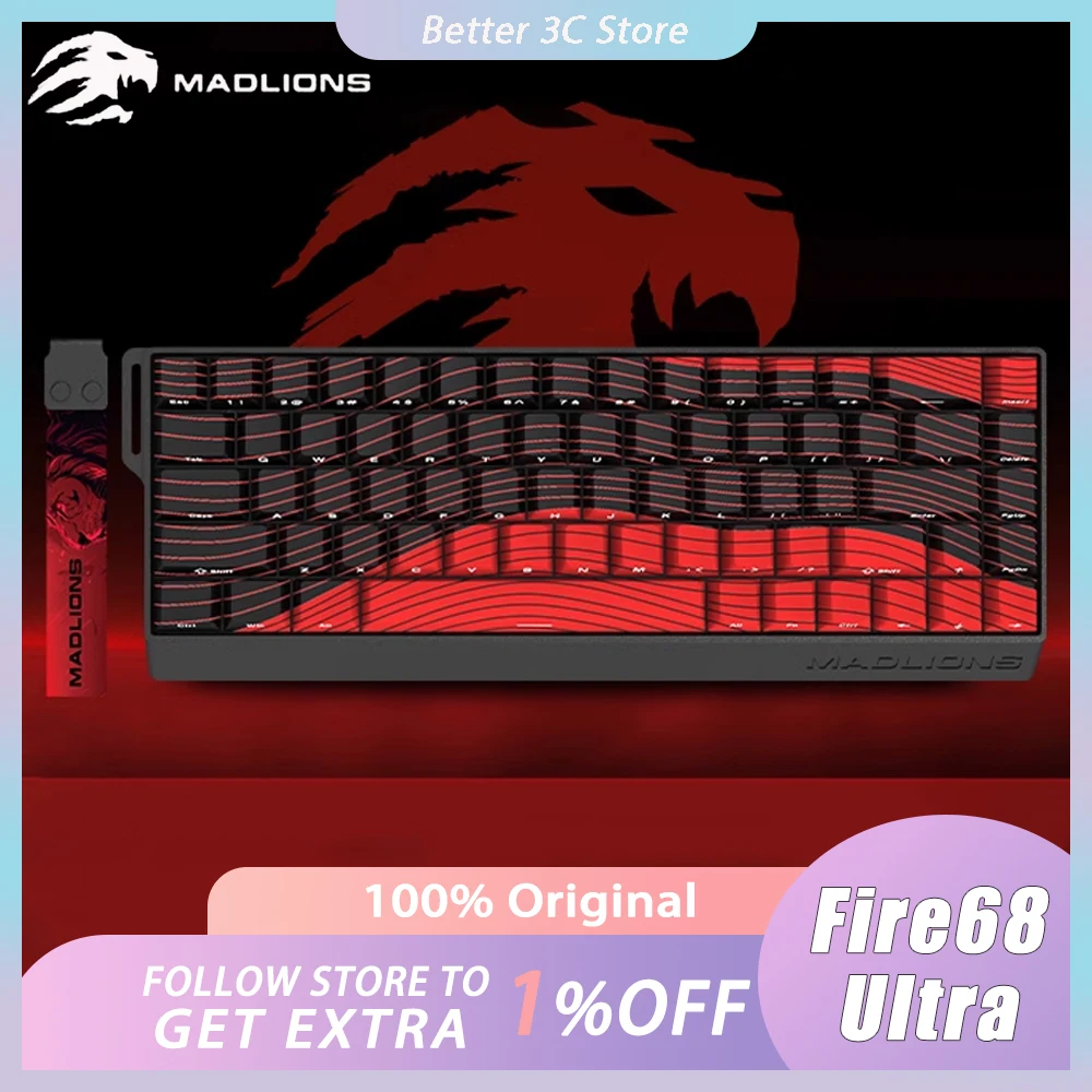 

MADLIONS Fire68 Magnetic Switch Keyboard 8K Wired Gaming Keyboard Rapid Trigger RT0.01mm Custom Keyboard PC Gamer Accessories