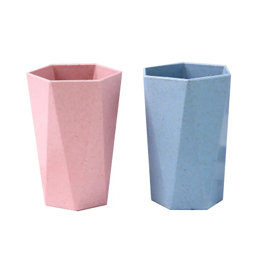 2Pcs Wheat Straw Couple Toothbrush Cup Set Unbreakable Eco Friendly Tooth Mug for Bathroom Hotel Toilet Travel Decor Gift