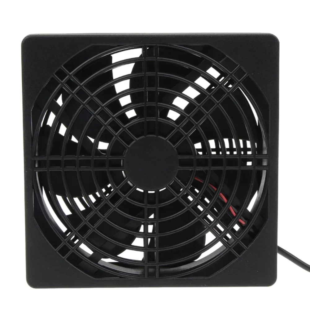 Ventilateur de routeur sans fil, refroidisseur PC DIY, boîtier TV, refroidissement silencieux, alimentation USB, DC 5V, 120mm, 120x25mm, 12cm W, vis, filet de protection