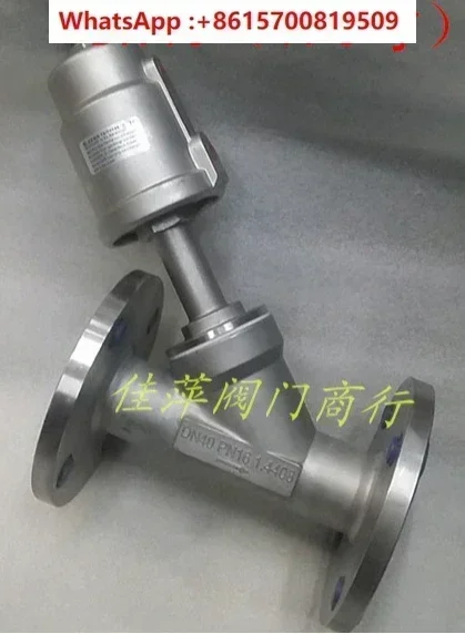 

304 Stainless Steel Pneumatic Flange Angle Seat Valve DN15 20 25 32 40 50