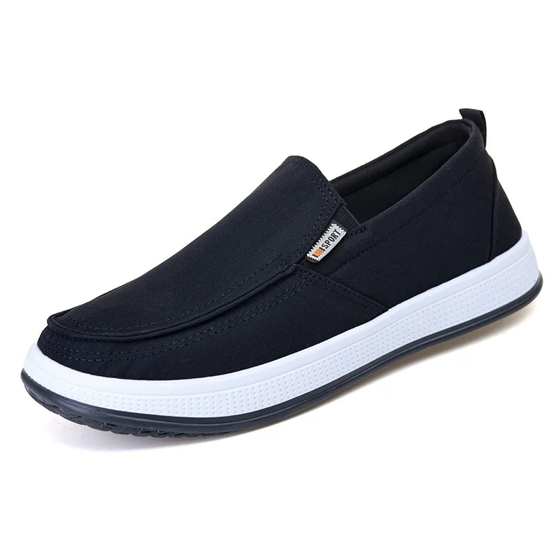 Herren-Slipper aus Canvas, atmungsaktiv, leicht, rutschfest, flache, bequeme Freizeitschuhe, ideal zum Spazierengehen, für den täglichen Gebrauch. – Detail 1