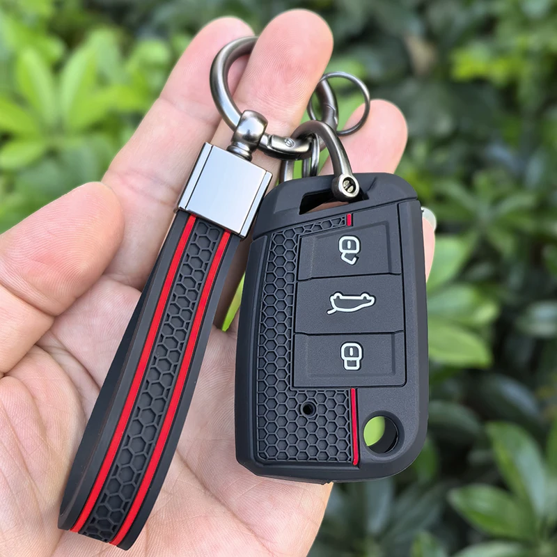Sleutelhulsel voor VW Golf 7 GTI Polo T-Cross T-Roc Touran Tiguan Skoda Octavia Rapid Kodiaq Fabia Seat Ibiza Leon Ateca Arona