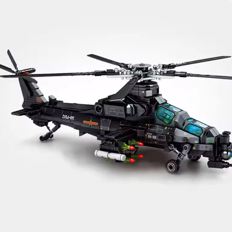 

SEMBO 732PCS Military Helicopter Z-10 Model Building Blocks City SWAT Armed Aircraft Gunship Bricks Toys For Boys Birthday Gifts
