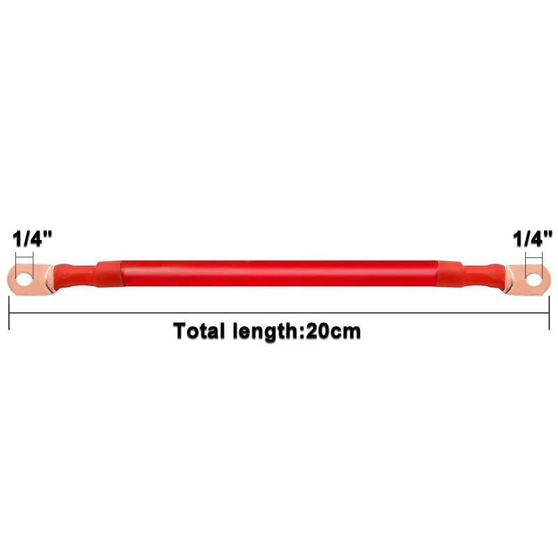 ソーラーインバーター用シリコンバッテリー接続ケーブル,銅線,m6,4 awg,6 awg,8awg,2個
