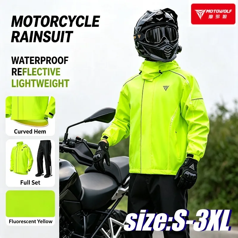 Motorcycle Raincoat Set for Riders Anti-rainstorm Split Waterproof Riding Raincoat, Electric Vehicle Riding Raincoat