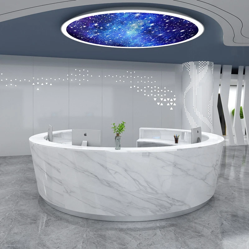 

Круглая печеная краска, направляющая, стоматологическая служба, изогнутая стойка регистрации небольшого офиса, стойка регистрации, клиника, станция медсестры, стойка регистрации