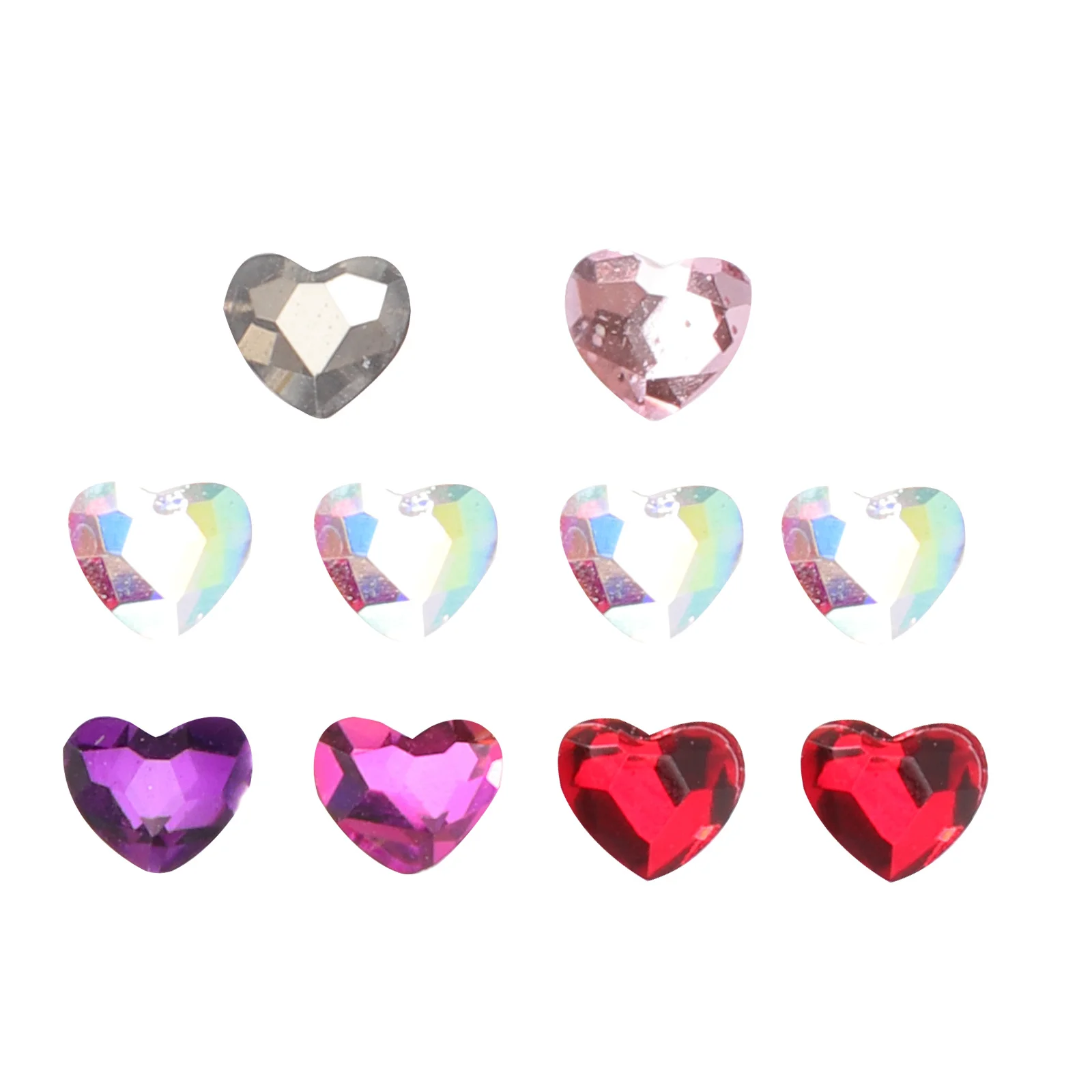 10 pçs coração cristal dente gemas decorativas dentes jóias para mulheres chá de panela boate festa de aniversário moda