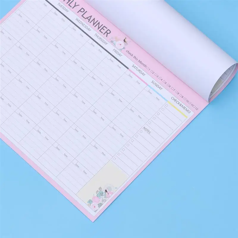 20 vellen A4 maandelijkse planner kalender schema organisator kalenderblok notitieboekje wekelijkse notebook planner memo roze groen gemengd