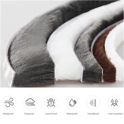 5m Home Wall Windproof Brush Door Strip Gadgets Self Adhesive Door And Window Seal Sealing Strip Pile Weatherstrip