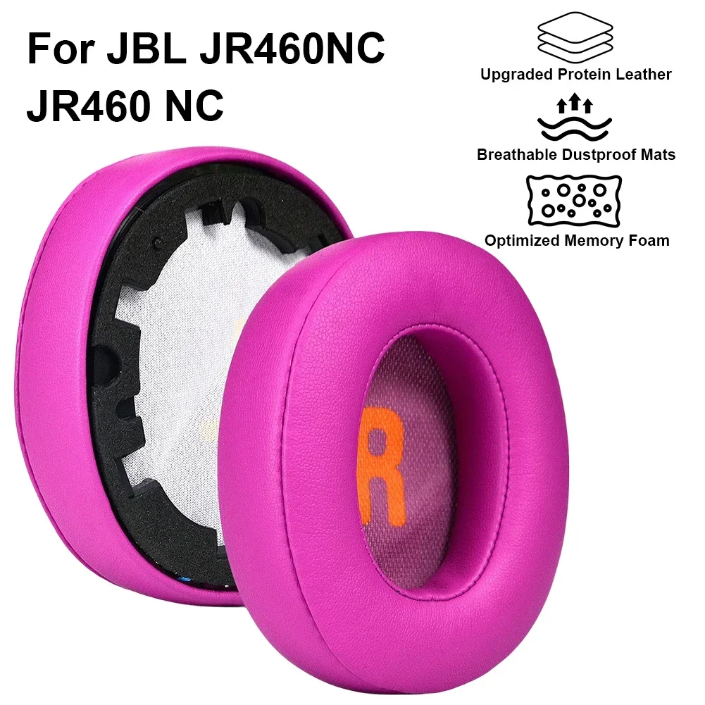 1 paio di cuscinetti auricolari in pelle proteica di ricambio fodera per cuscino per cuffie JBL JR460NC JR460 NC paraorecchie