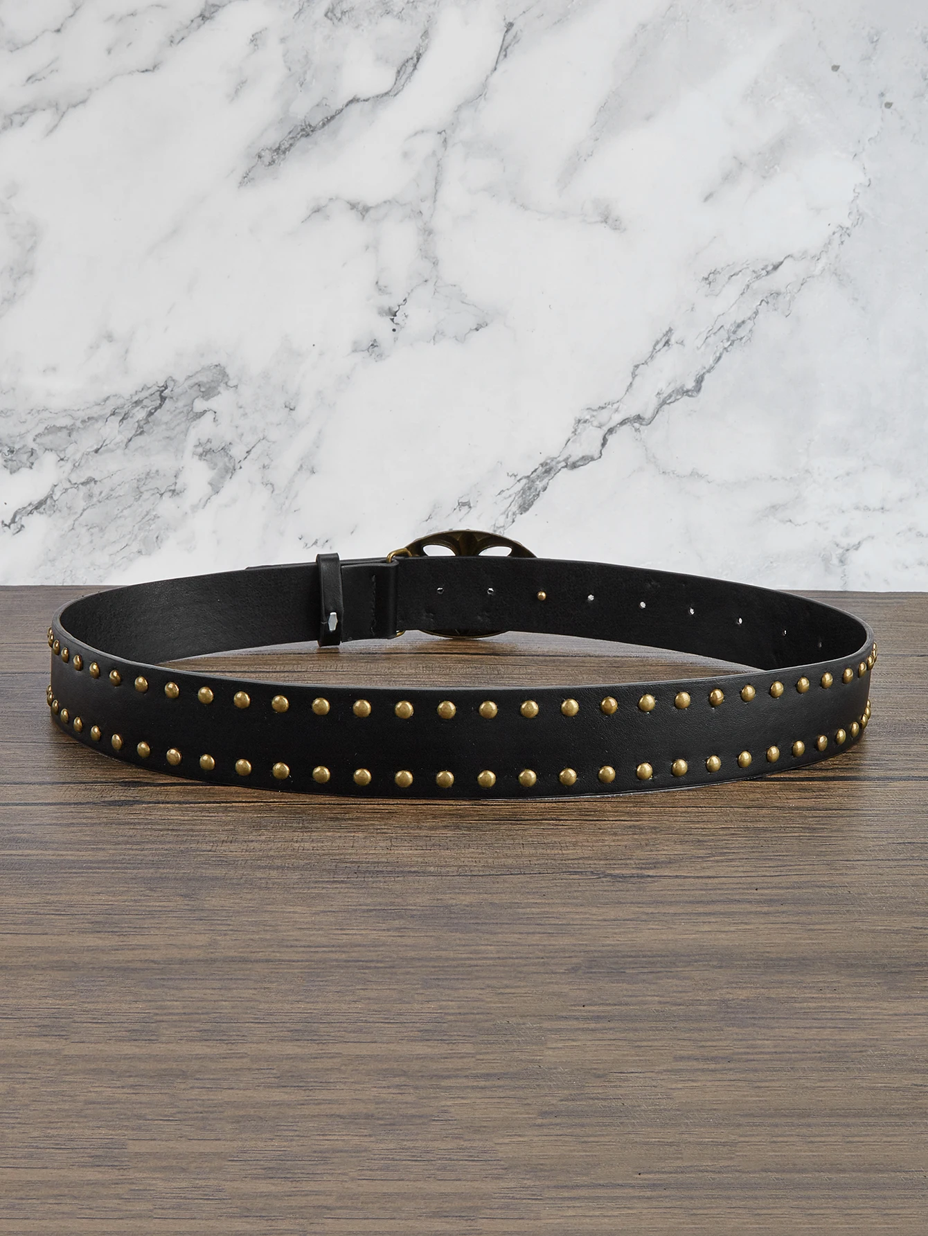 1pc men's punk bronze metal flower buckle bronze rivet belt jeans versatile decorative belt