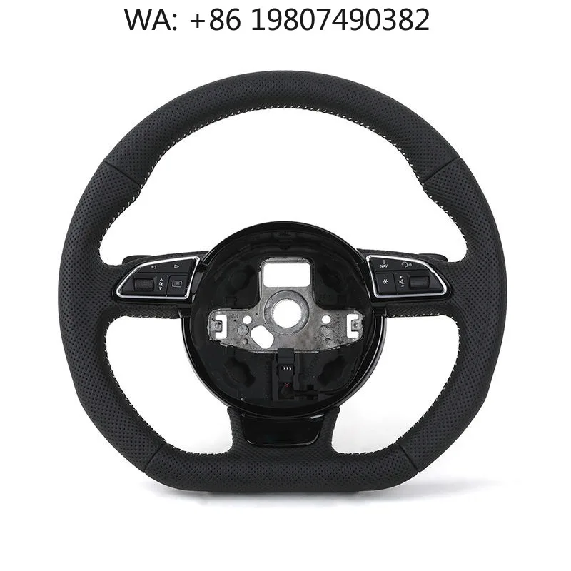 

Full Perforated RS Design Steering Wheel, Genuine Leather Sport Upgrade Parts Fit Luxury Sedan & Compact Crossover Vehicle Serie
