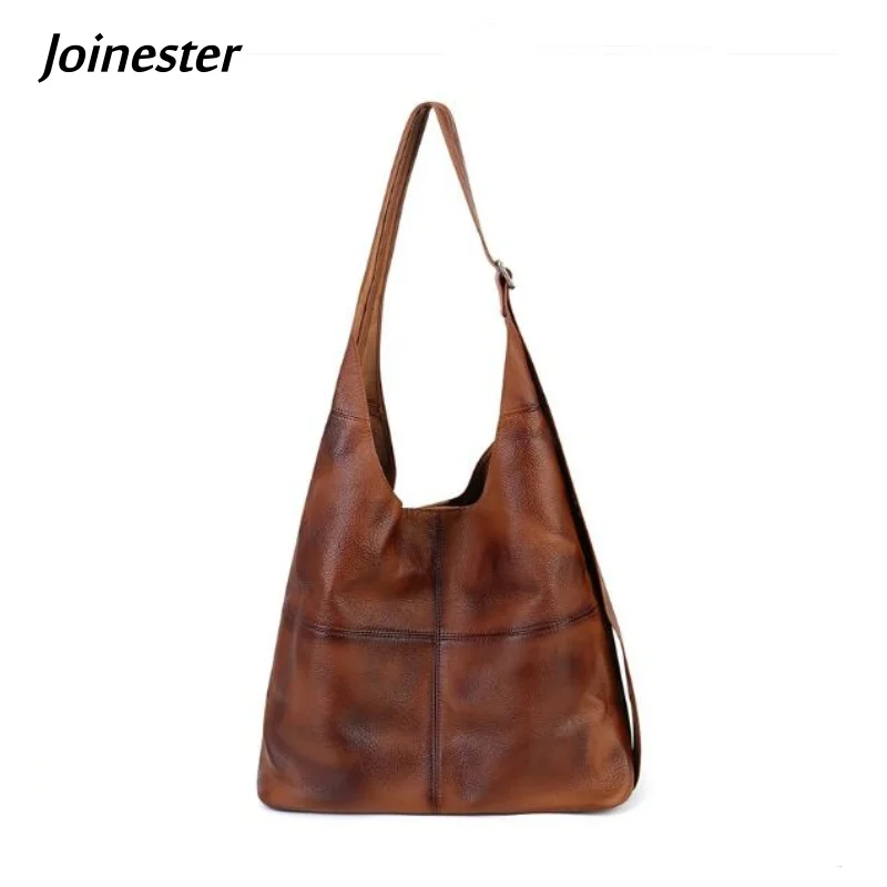 

Genuine Leather Large Capacity Vintage Shoulder Bag for Ladies Functional Commuting Bag Fashion Underarm Bags