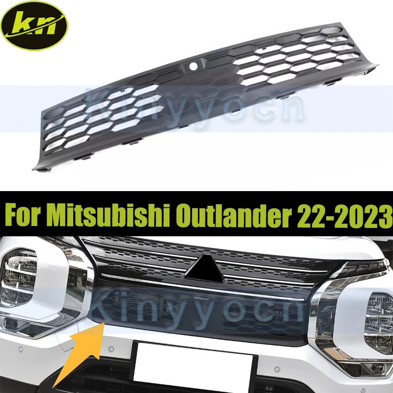 

Черная нижняя решетка переднего бампера для Mitsubishi Outlander 2022 2023, ABS, гоночная решетка переднего бампера, сетка