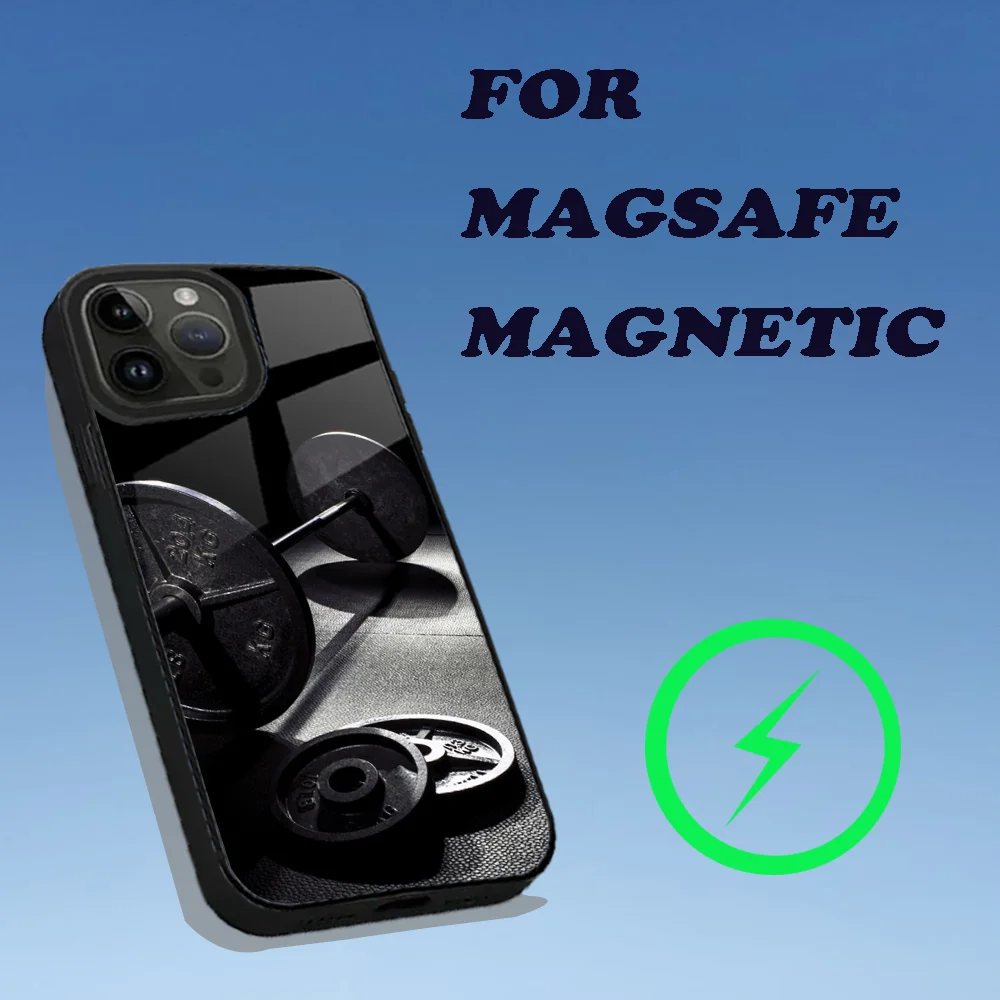 Bodybuilding Gym Fitness Phone Case For iPhone 15,14,13,12,11,Plus,Pro,Max Mini Magsafe Magnetic Wireless Charging